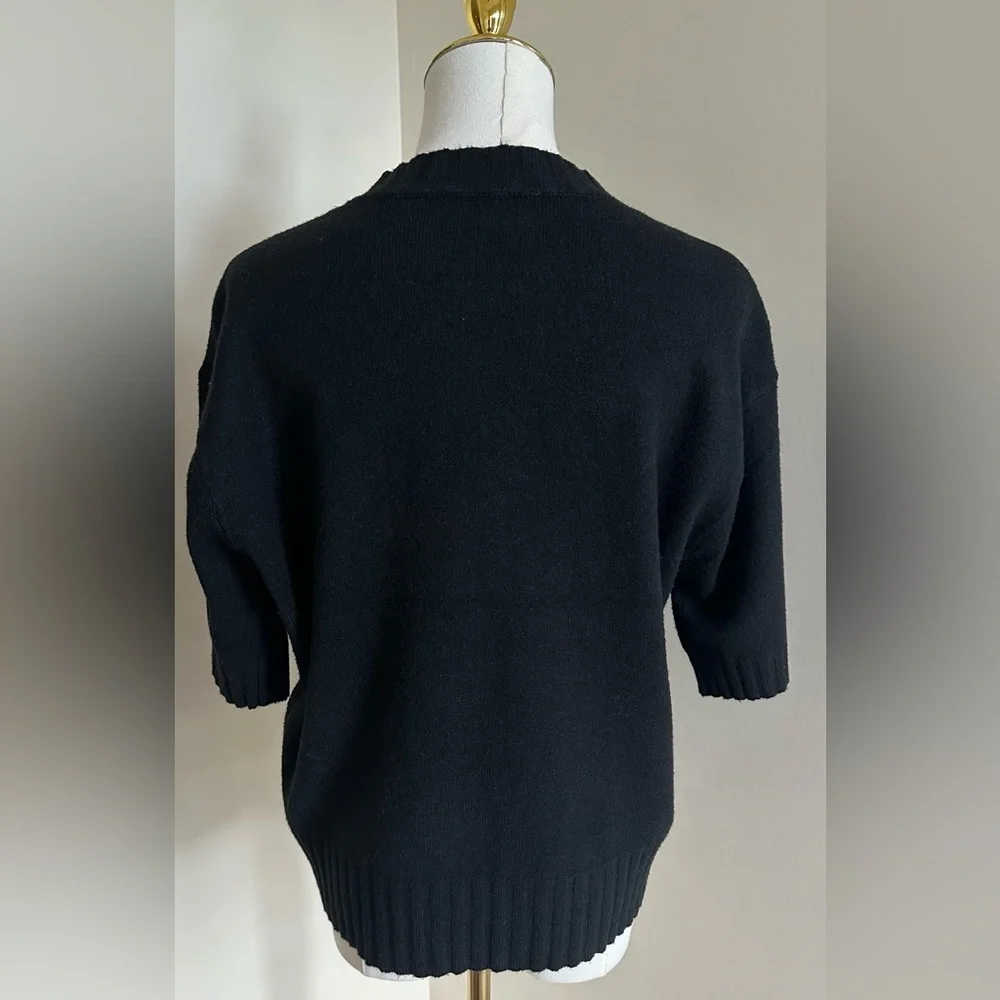 Black Short Sleeve Sweater- One Size-NWOT